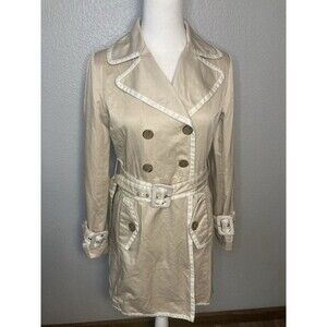 Banana Republic Trench Coat Classic Double-Breasted Beige Tan Belted Women’s XS